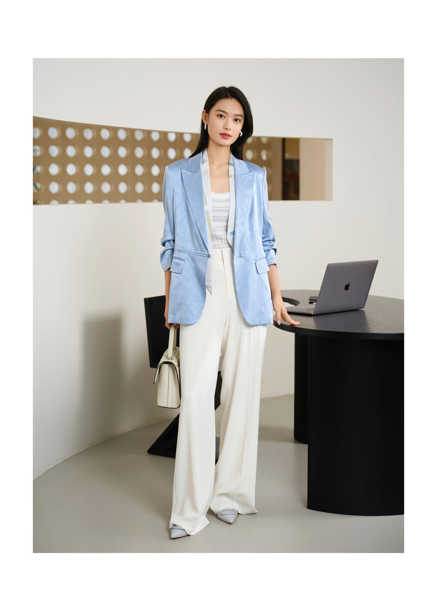 Silk Blazer | Blue
