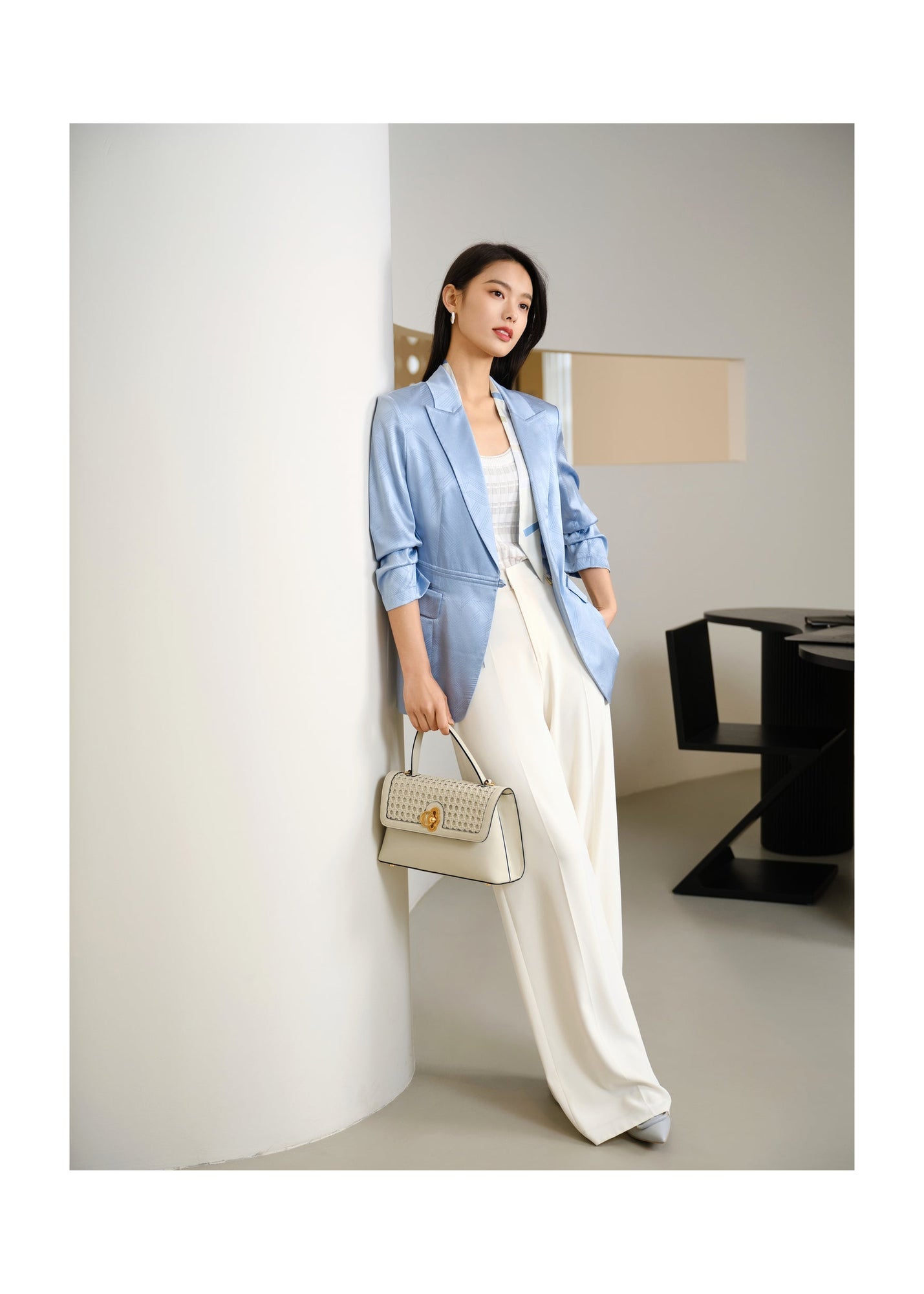 Silk Blazer | Blue