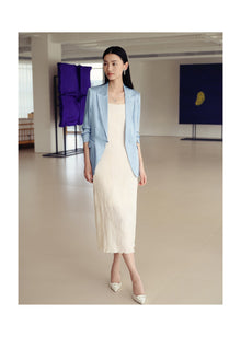 Silk Blazer | Blue