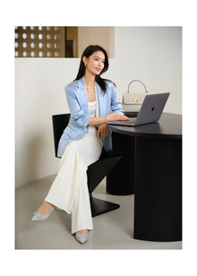 Silk Blazer | Blue