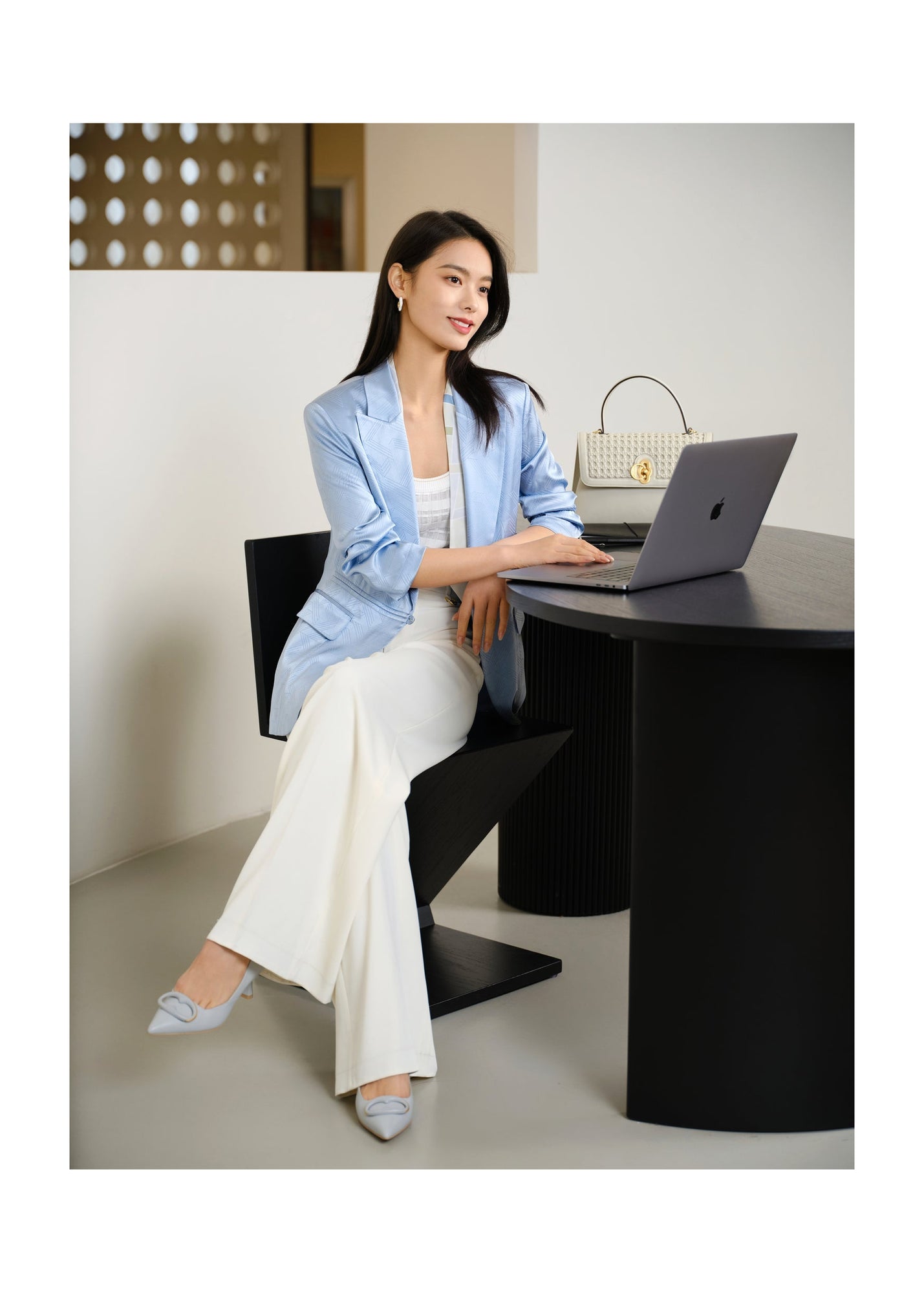 Silk Blazer | Blue