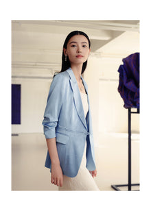 Silk Blazer | Blue
