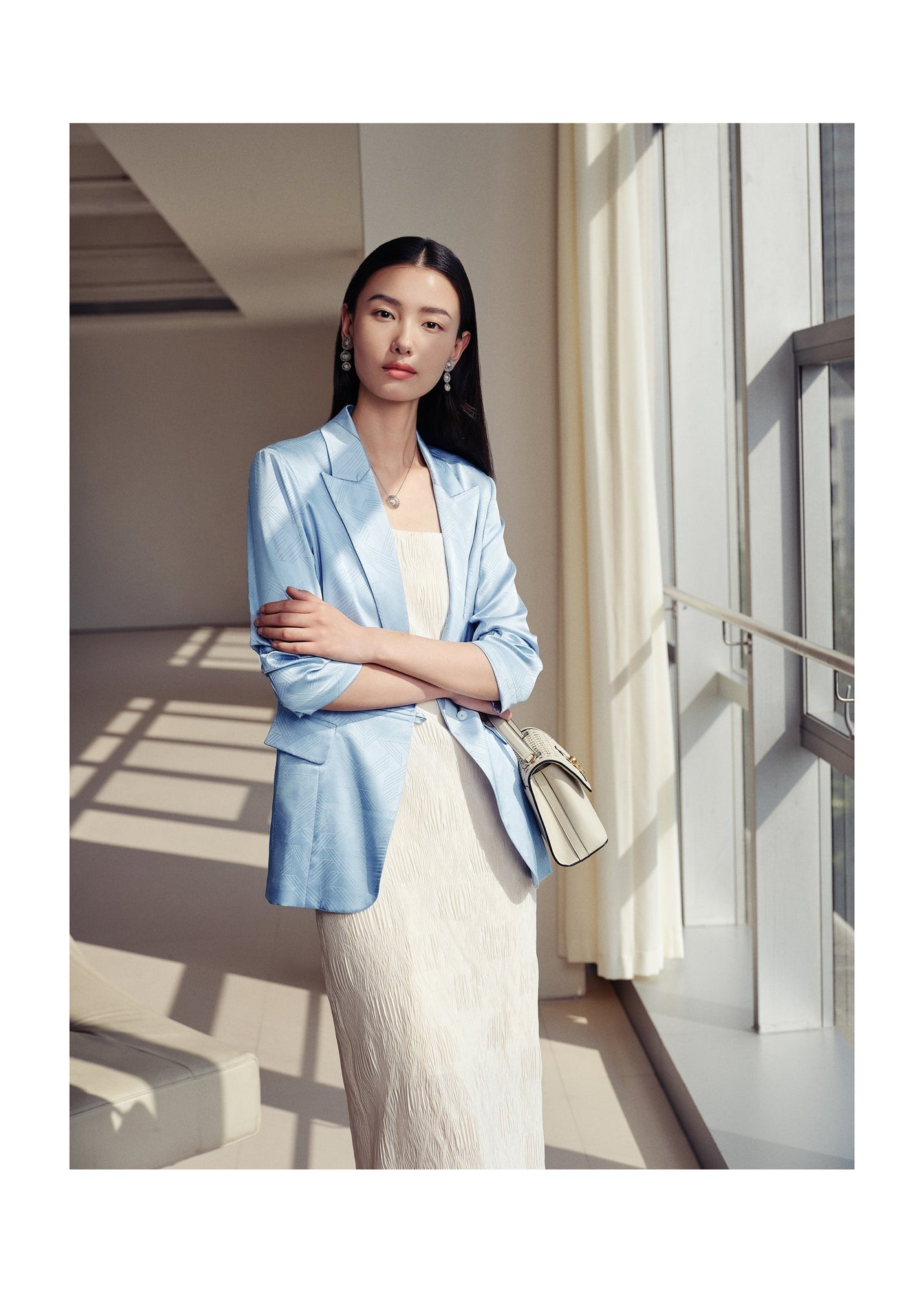 Silk Blazer | Blue