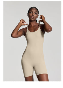 Sleeveless One-Piece Bodysuit | Taupe