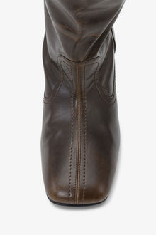 Slouchy Knee Boots in | Dark Olive