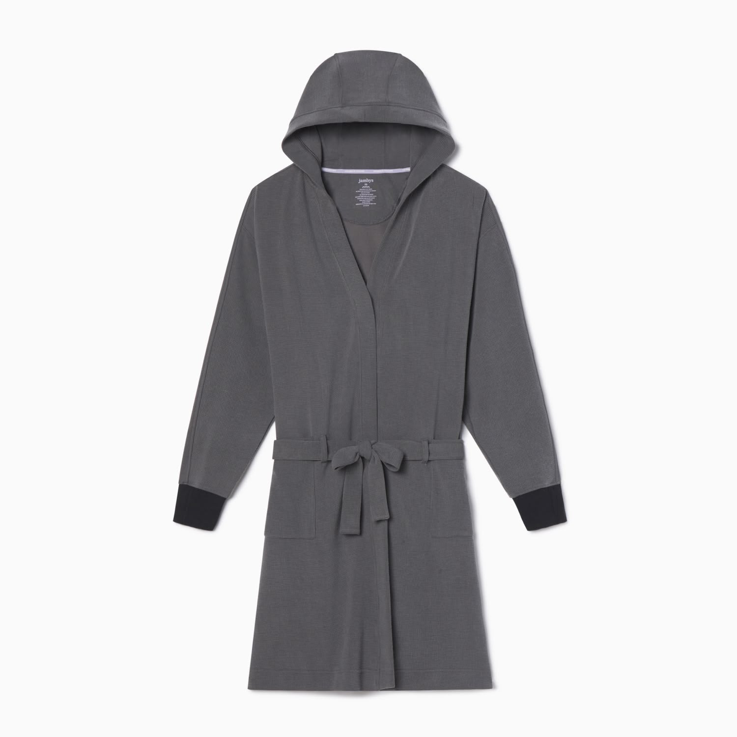 Modal Waffle Spa Robe | Gray/Black