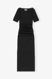 Soft Cotton Rib Dress | Black
