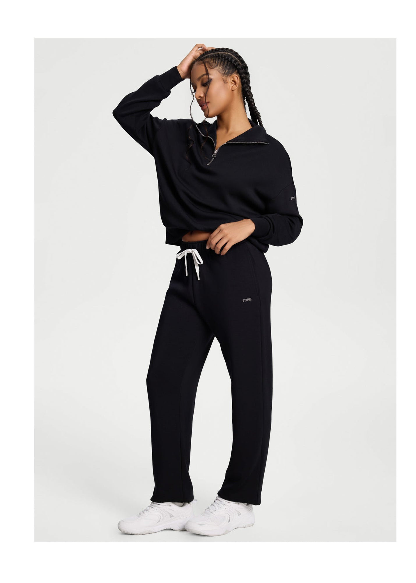 Soft Straight-Leg Sweatpants | Black