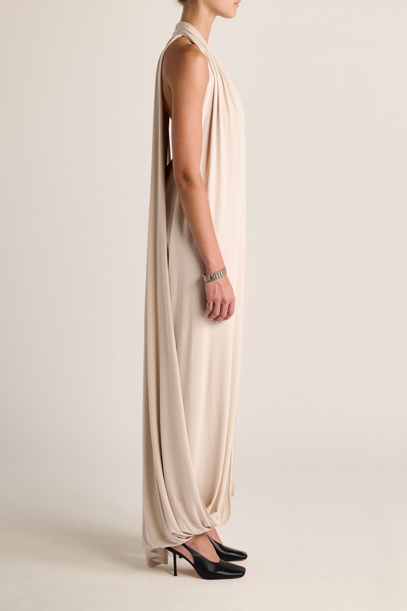 Solina Halter Dress | Oyster