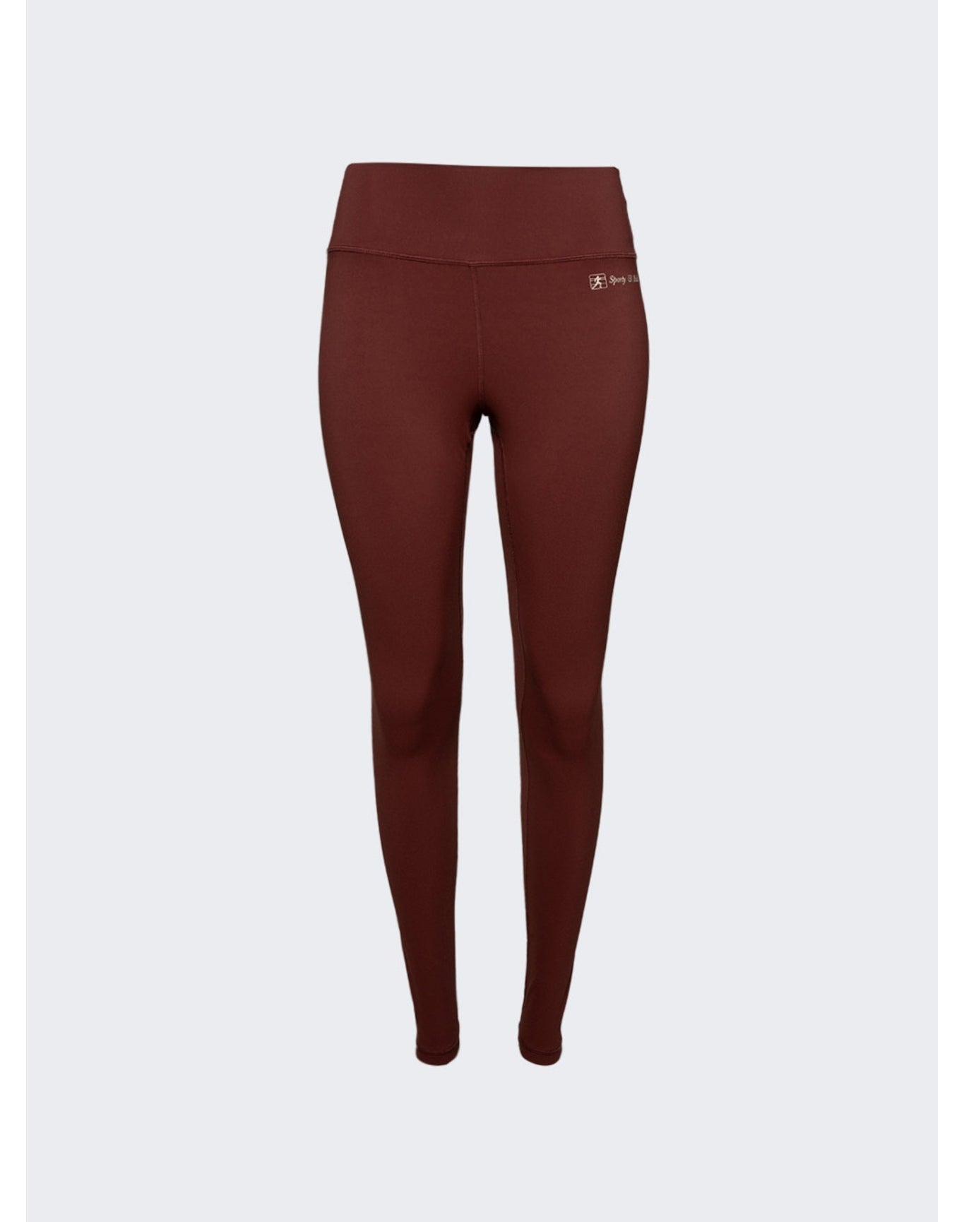 Sporty & Rich | Women | Runner Script High Waisted Legging | Maroon