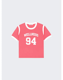 Sporty & Rich | Women | Wellness 94 Sports Tee | Cotton Candy x White