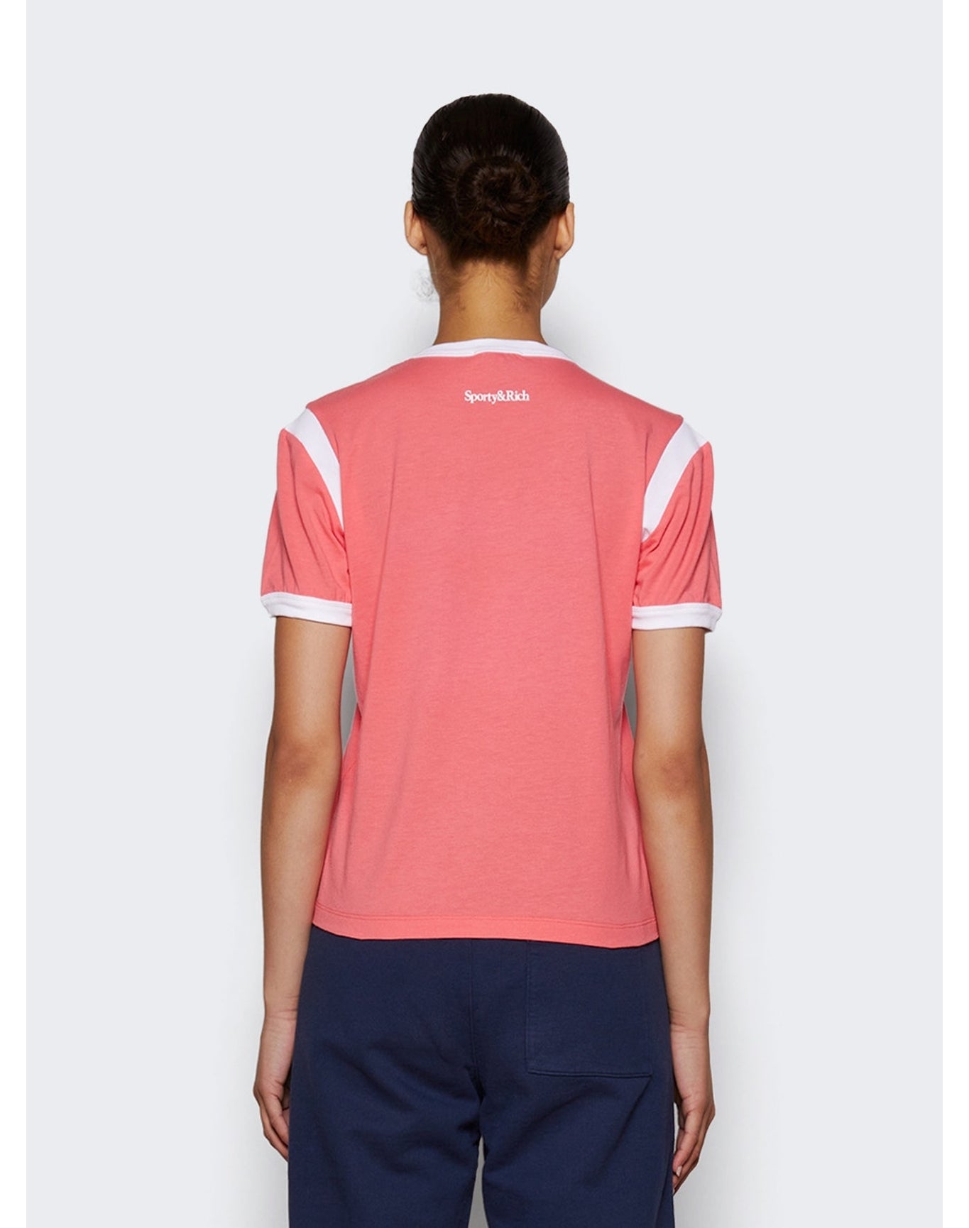 Sporty & Rich | Women | Wellness 94 Sports Tee | Cotton Candy x White
