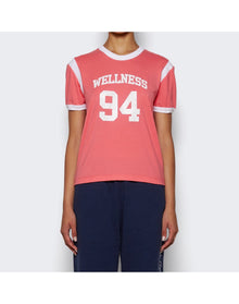 Sporty & Rich | Women | Wellness 94 Sports Tee | Cotton Candy x White