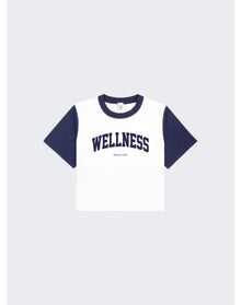 Sporty & Rich | Women | Wellness Ivy Cropped Tee | White x Navy