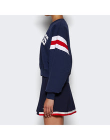 Sporty & Rich | Women | Wellness Ivy Rugby Crewneck | Navy