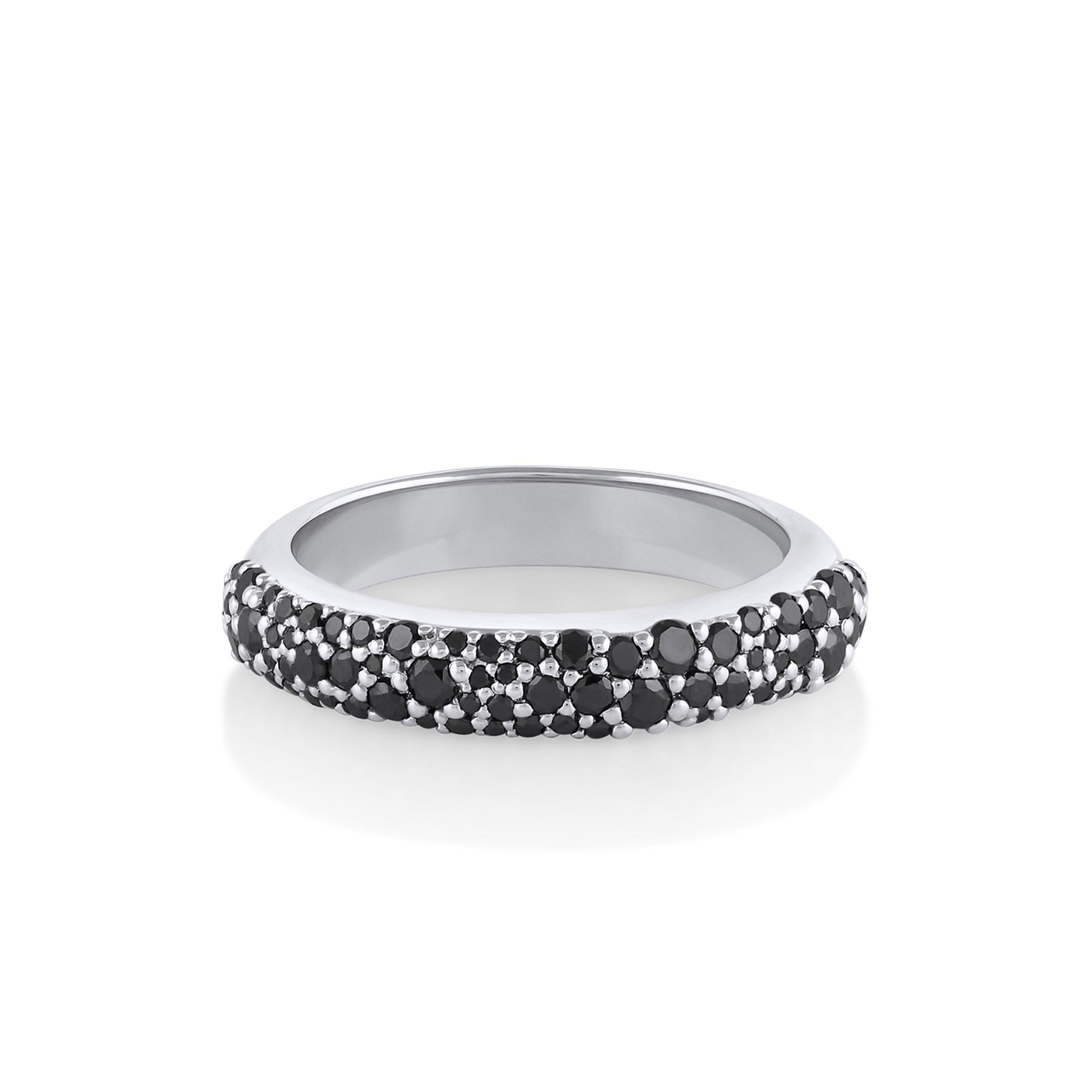 Women | Black Diamond Starlight Band | 14k White Gold