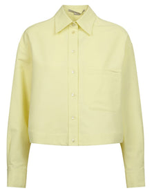 Stella McCartney | Women | Boxy Cropped Long Sleeve Shirt | Sherbert Yellow