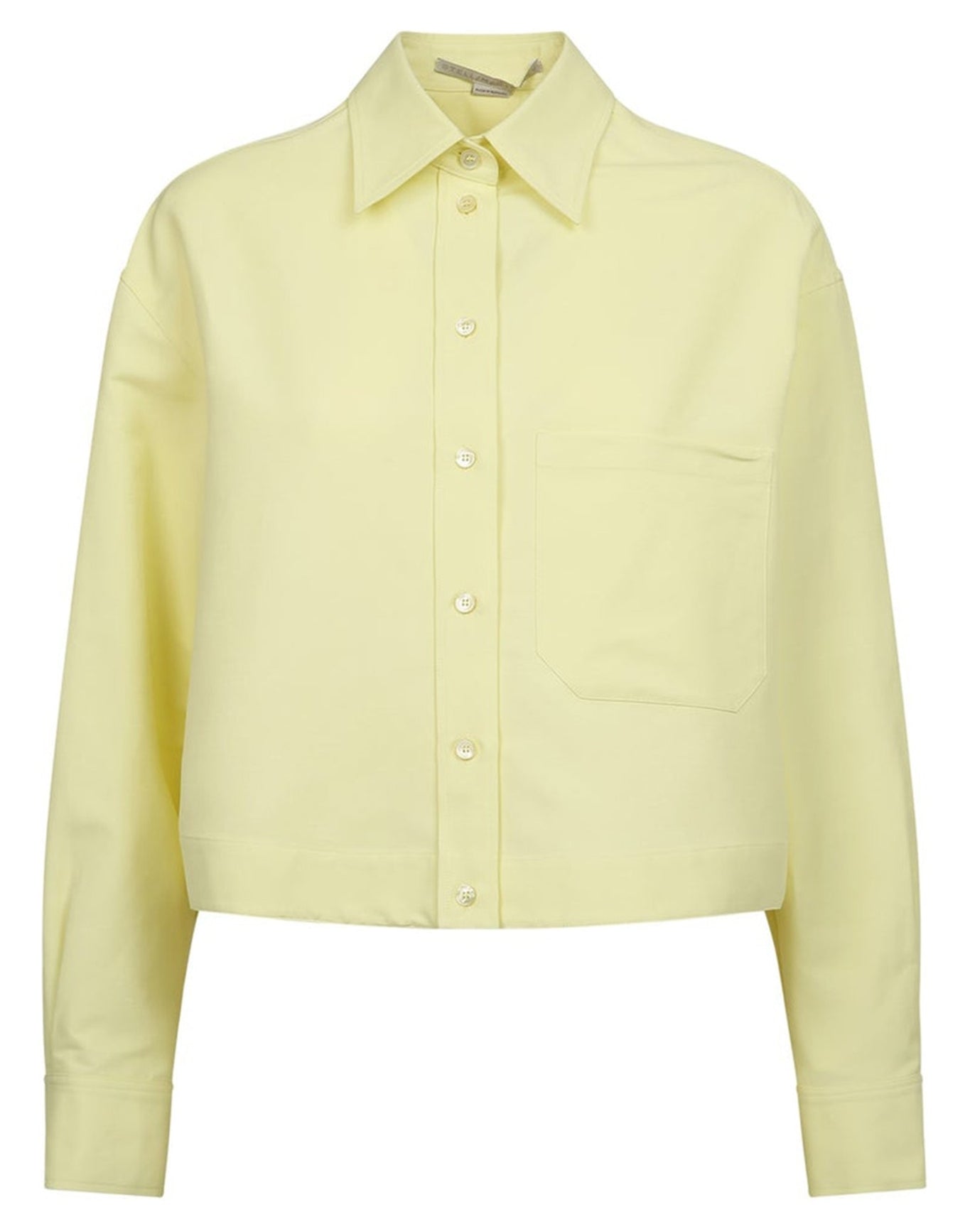 Stella McCartney | Women | Boxy Cropped Long Sleeve Shirt | Sherbert Yellow