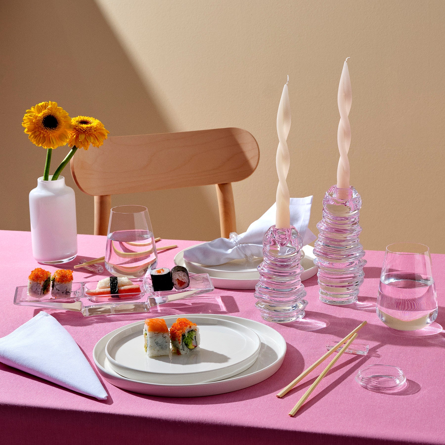 Eos Candle Holder - Long | Clear Crystal