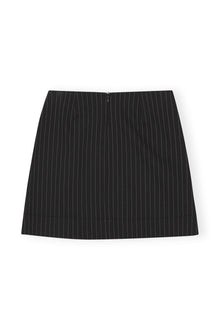 Stretch Stripe Mini Skirt | Black