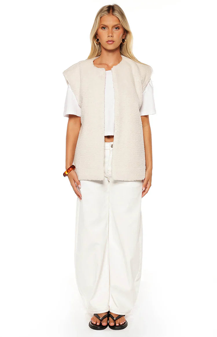 Summi Teddy Fleece Vest | Cream