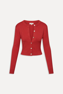 Sundae Cropped Cardigan - Cherry