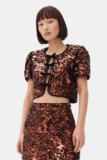 Velvet Sequins Blouse | Bitter Chocolate