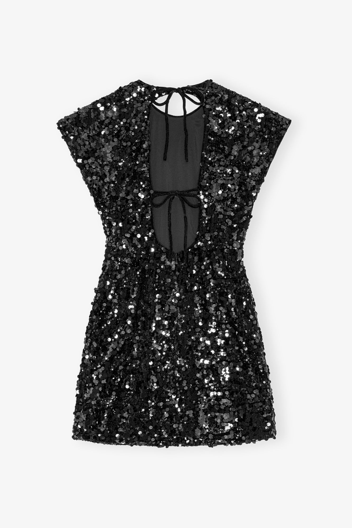 Velvet Sequins Mini Dress | Black