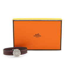 Hermes | Pre-Owned Leather Clou de Selle Bracelet | Brown/Dark Brown