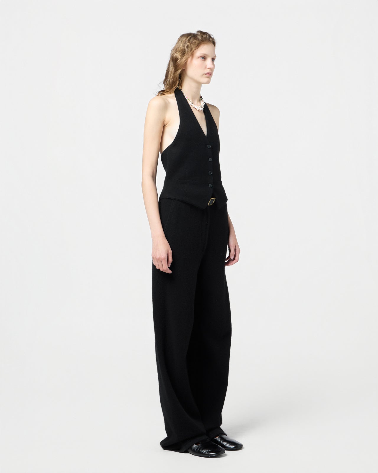 Tailored Halter Vest | Black