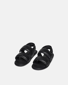 Mens | Tarrus Mens Rounded Toe Padded Flat Sandals | Black