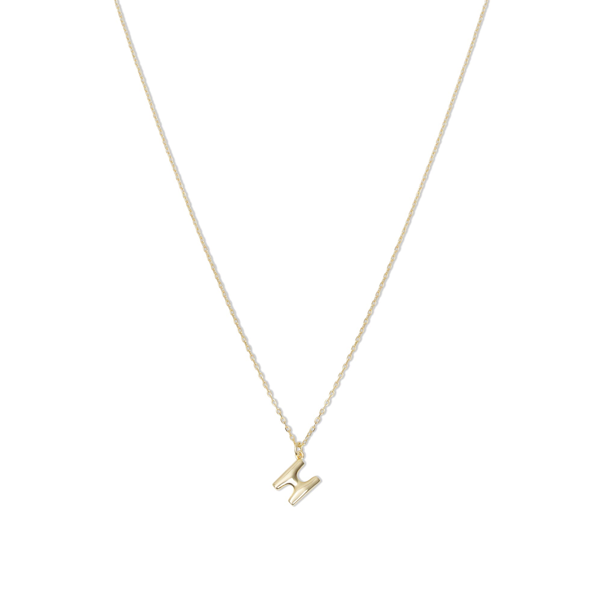 The Mini Bubble Letter Pendant Necklace | 18KT Gold Vermeil