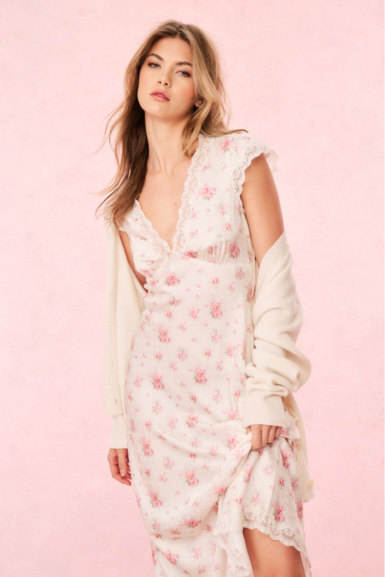 Theodore Silk-Blend Floral Maxi Dress | Thulian Pink