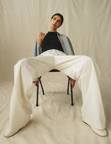 Womens | The Slouch Pants in Cotton Poplin | Cream