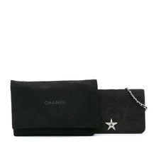 Chanel | Pre-Owned Quilted Suede Cocostellar Wallet on Chain | Black