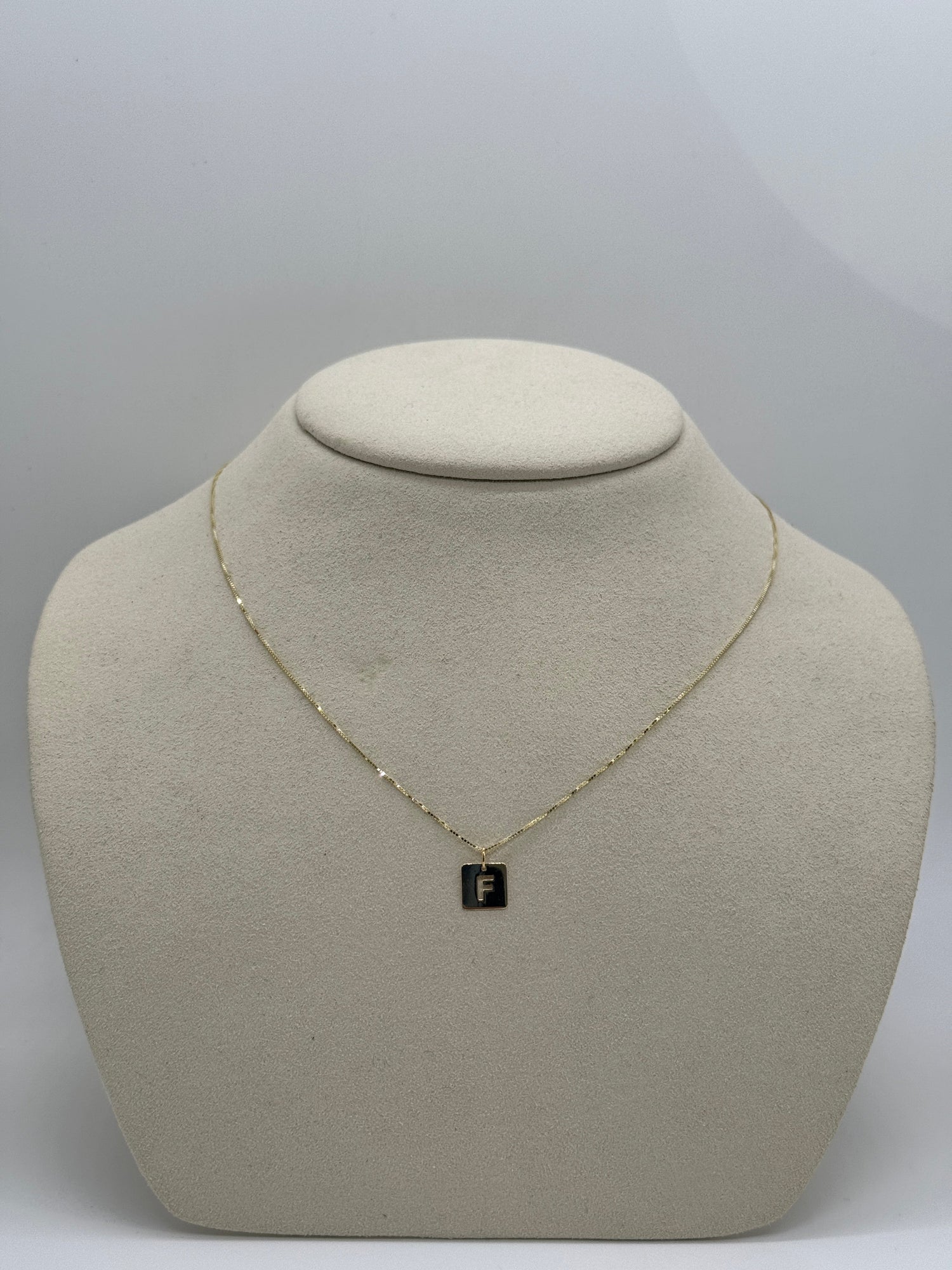 Cut Out Initial Tag Necklace