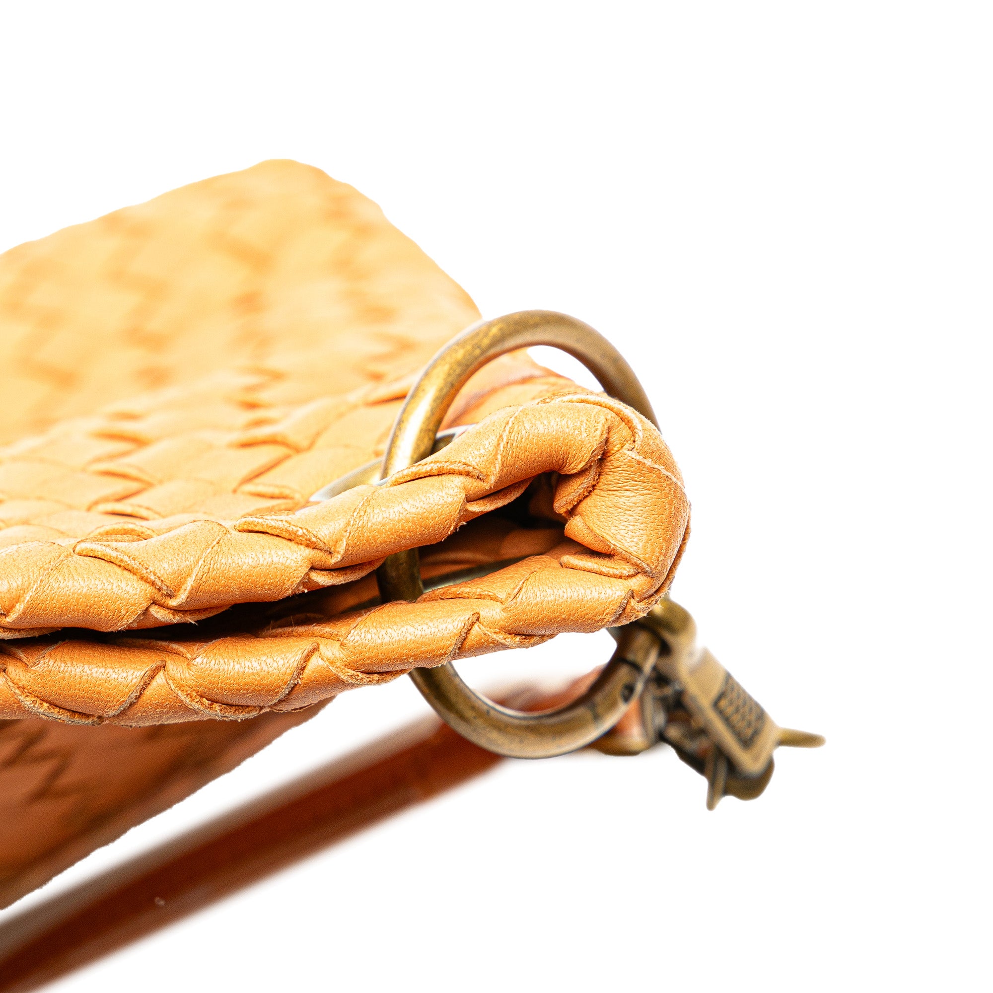 Bottega Veneta | Pre-Owned Leather Intrecciato Crossbody | Orange