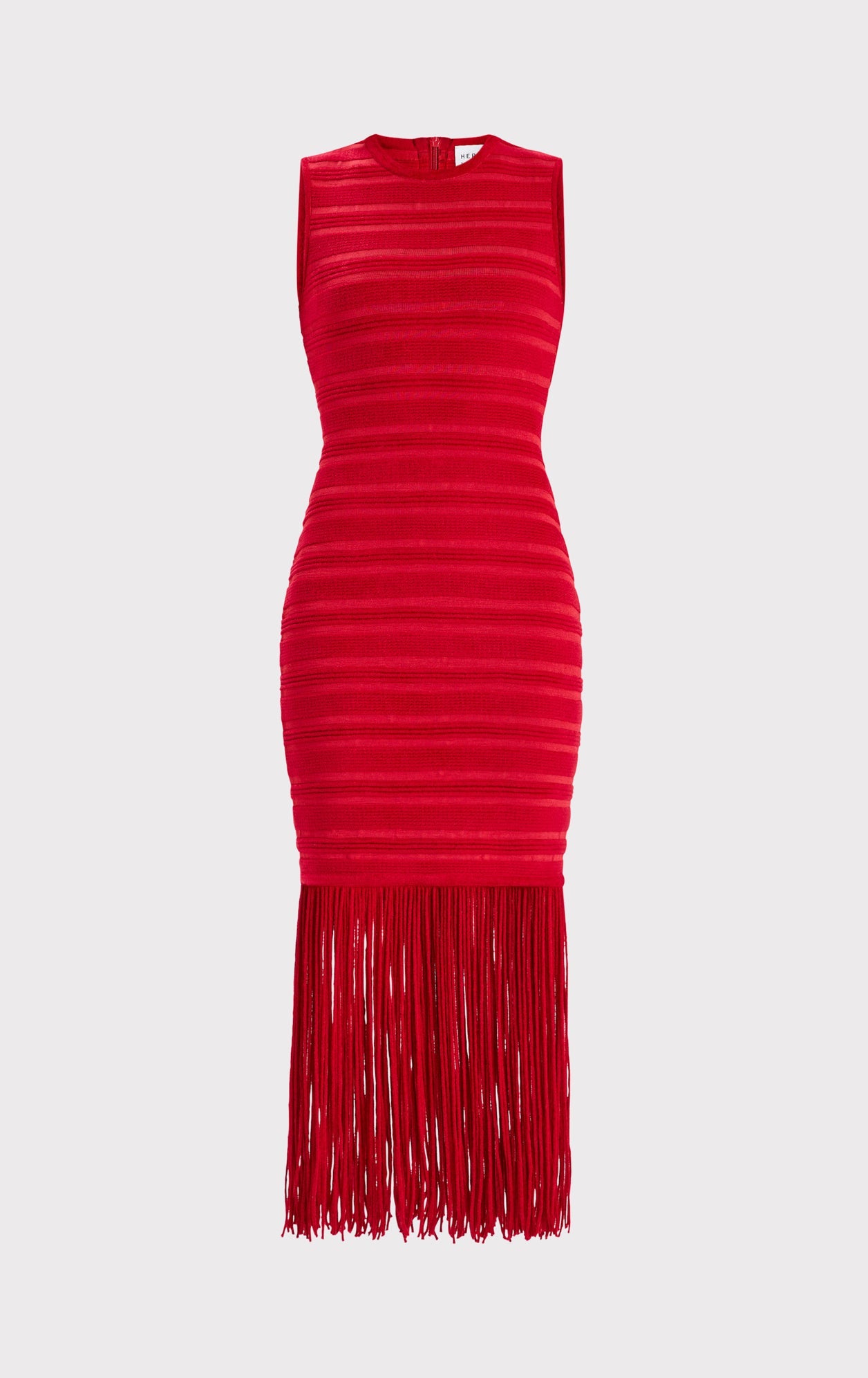 Textured Chenille Fringe Midi Dress | Rio Red