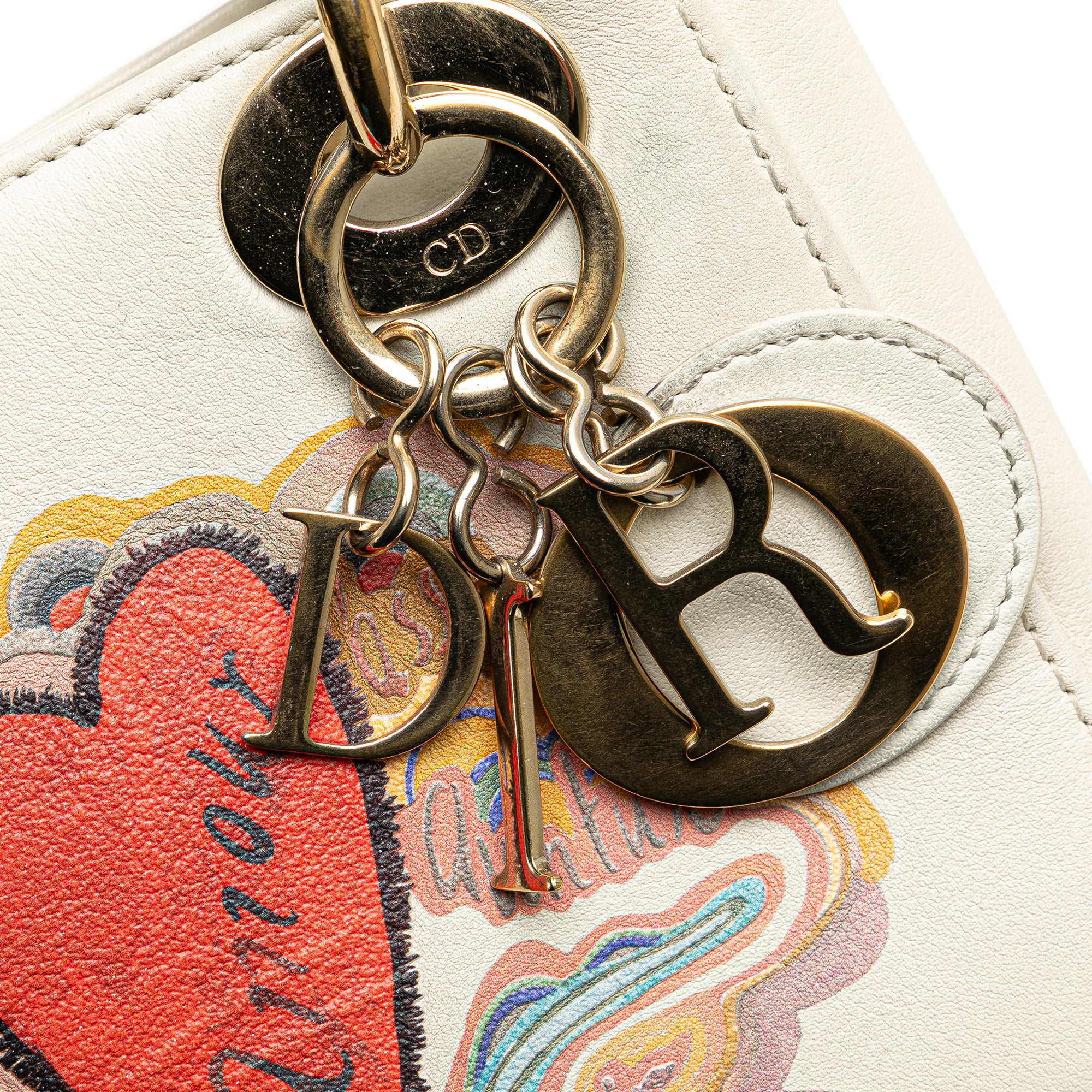 Dior | Pre-Owned Niki De Saint Phalle Mini Calfskin Dioramour Lady (Printed) - I | White