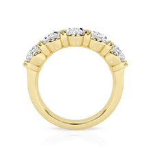 4.00 CT Oval Lab-Grown Diamond | Five Stone Anniversary Wedding Band Ring | 14K Yellow Gold | G Color | VS Clarity