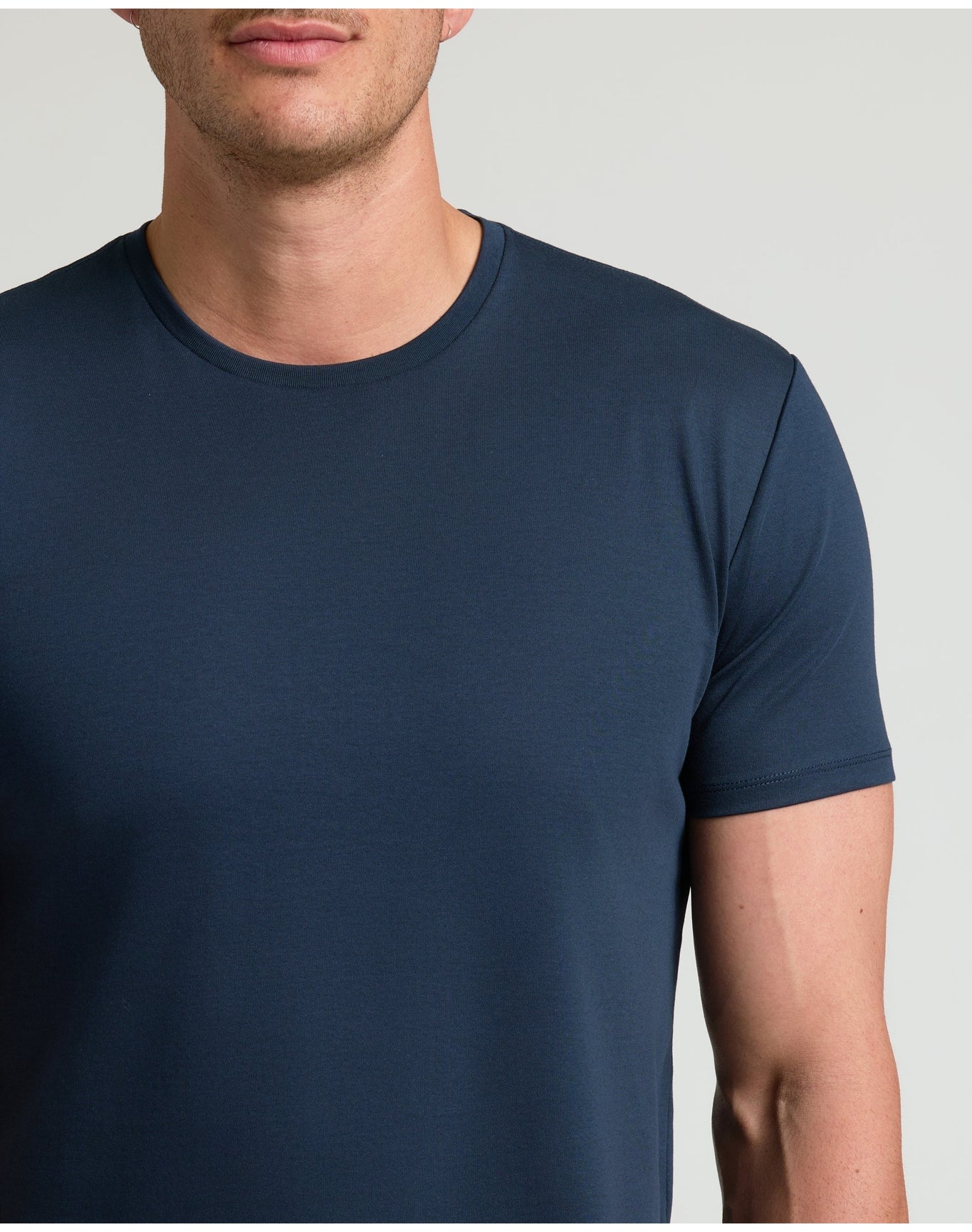 Tall Premium Pima Crew Curved Hem | Navy