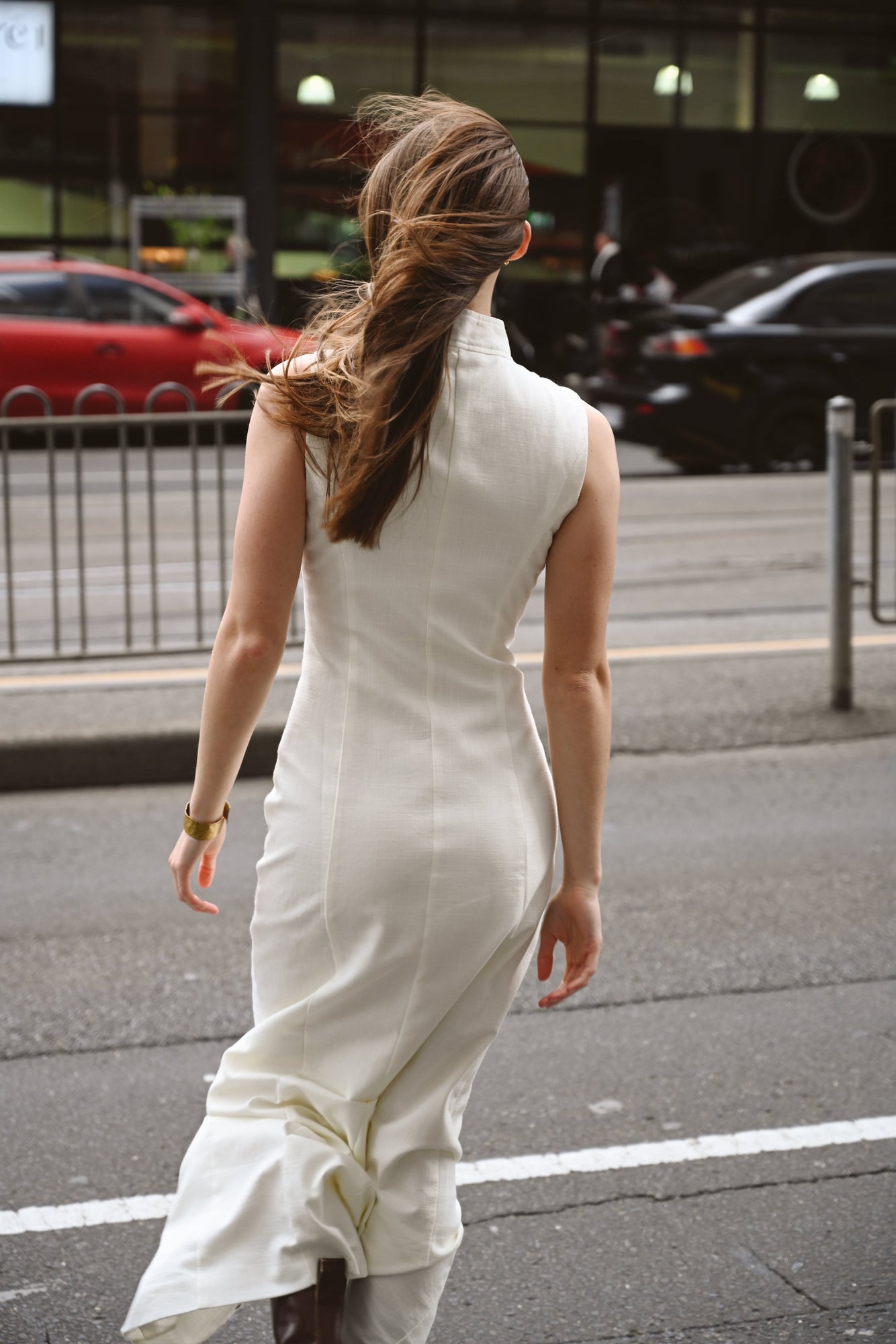 Rowan Linen Snap Dress | White