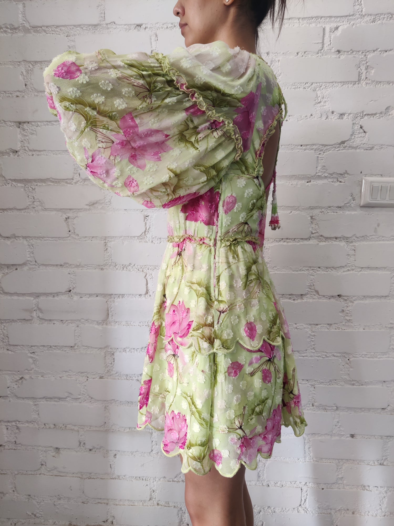 Short Dress | Green/Lotus