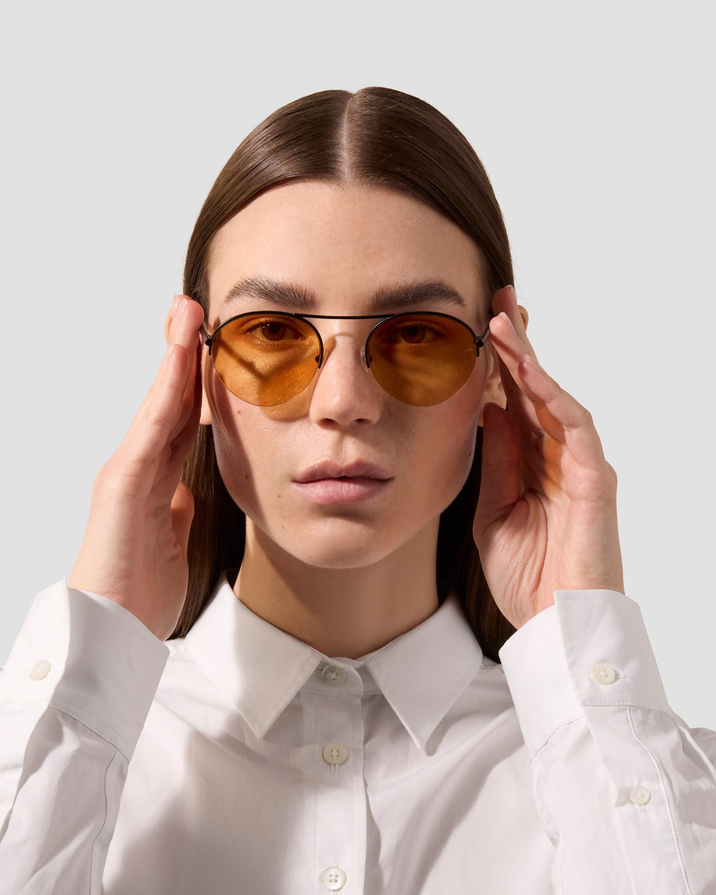 The Round | Black | Orange Lenses