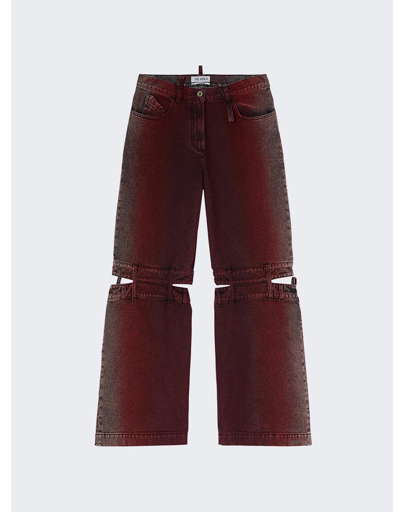 The Attico | Women | Cutout Mid Rise Jeans | Red x Purple