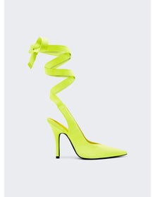 The Attico | Women | Venus Ribbon Slingback Sandal 105mm | Fluorescent Yellow