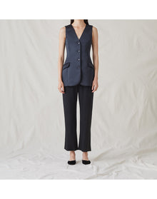 The Duchess Satin Vest | Black