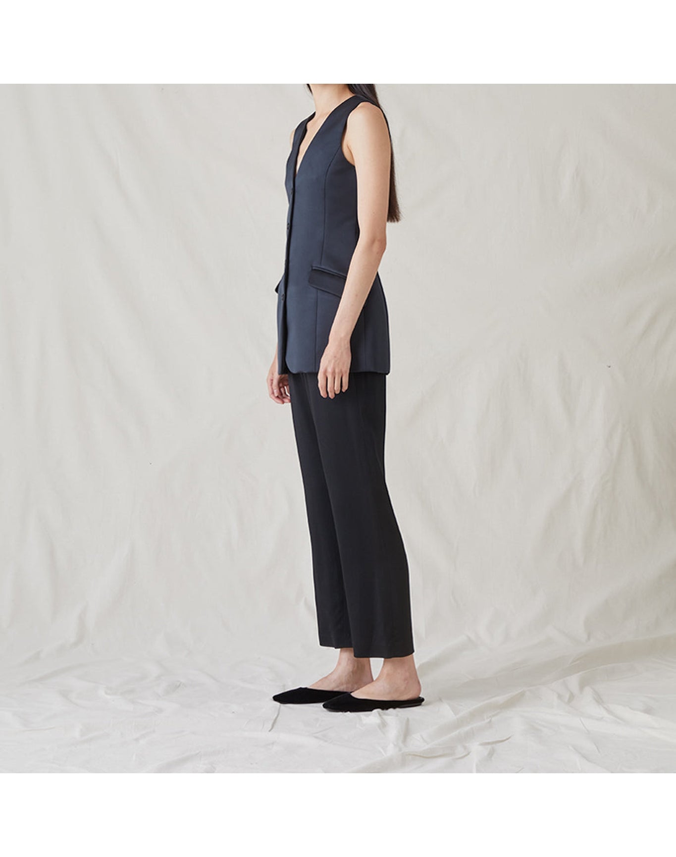 The Duchess Satin Vest | Black