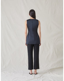 The Duchess Satin Vest | Black