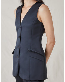 The Duchess Satin Vest | Black